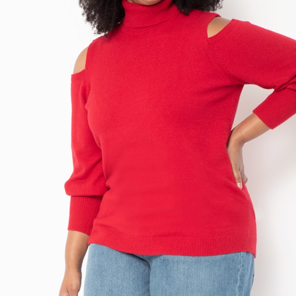 NWT Eloquii Cold Shoulder Turtleneck Sweater